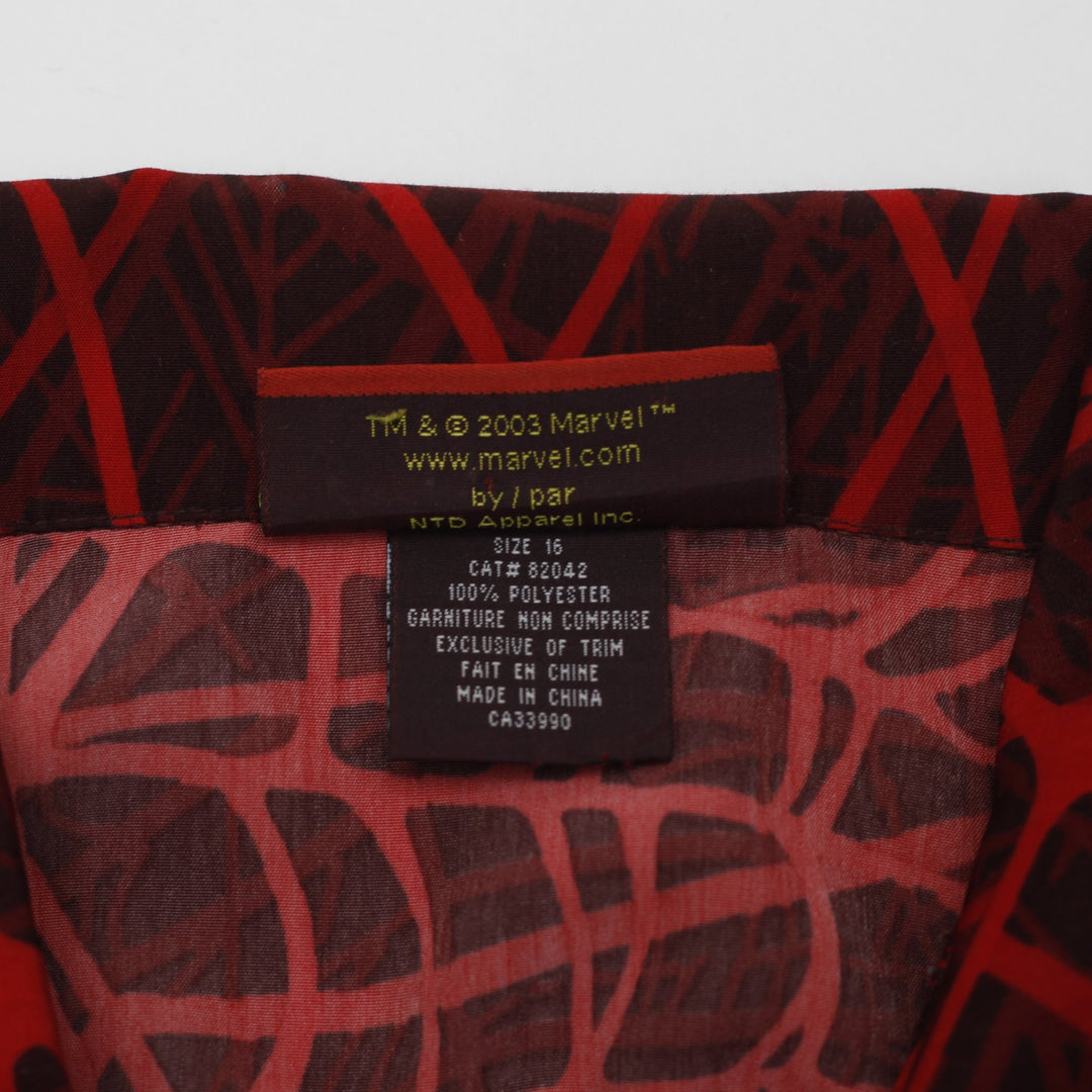 Youth Boys Spiderman Pattern Polyester Graphic Shirt Size 16