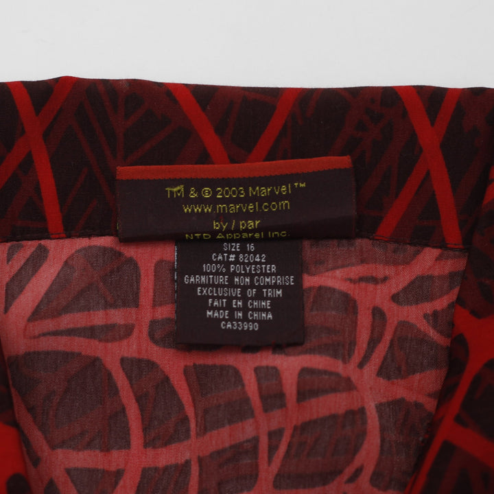 Youth Boys Spiderman Pattern Polyester Graphic Shirt Size 16