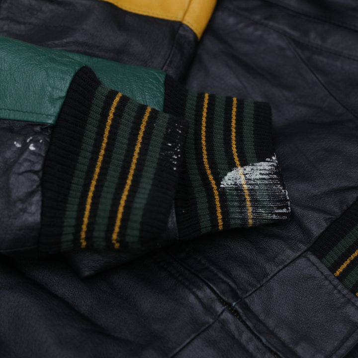 Vintage Carl Banks Green Bay Packers Full Zip Leather Jackets Size L - Fashion Rerun Vintage Migration_Jacket