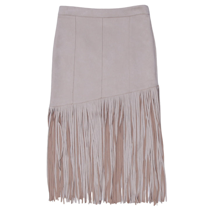 Y2K Ladies HKR Collections Suede Fringed Skirt