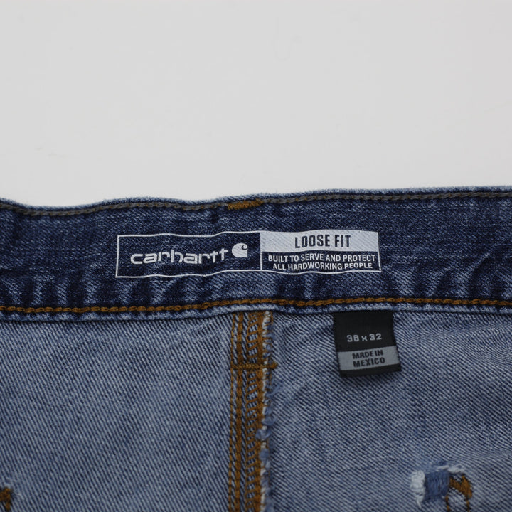 Mens Carhartt 104944-H45 Workwear Loose Fit Carpenter Jeans Denim Size 38x32