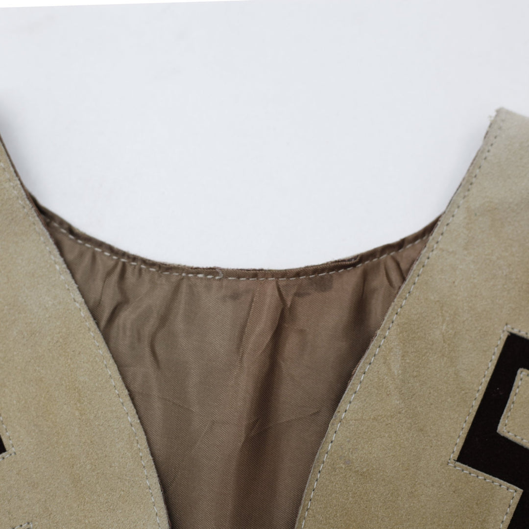 Vintage Western Style Suede Leather Fringed Poncho