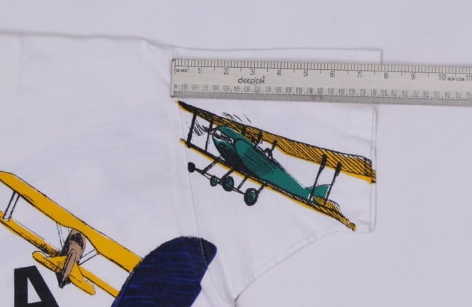 Vintage 90s EAA (Experimental Aircraft Association) All-Over Print Biplane Made In USA Single Stitch T-Shirt Size L