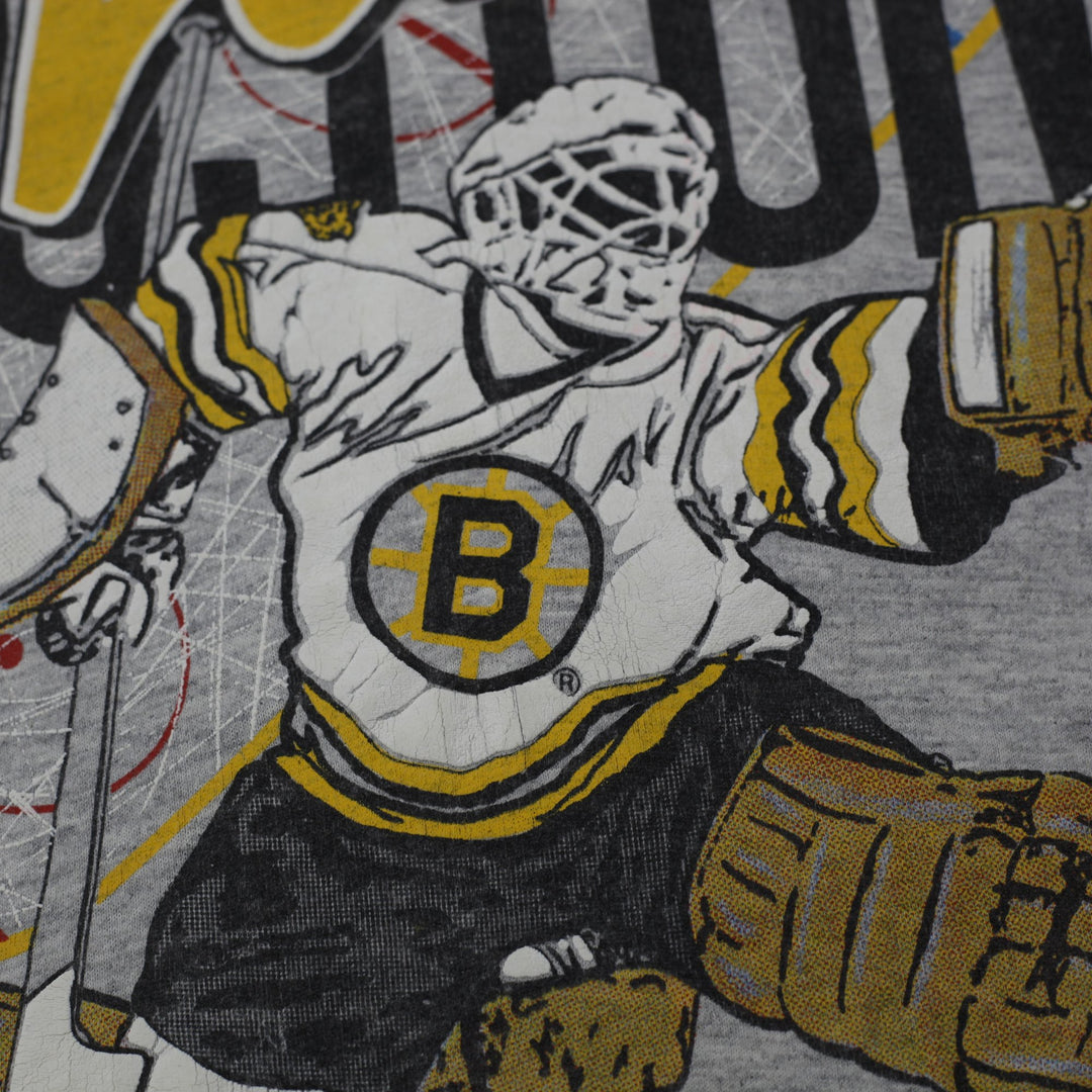 Vintage 1990 Boston Bruins Bulletin Athletic AOP T-Shirt