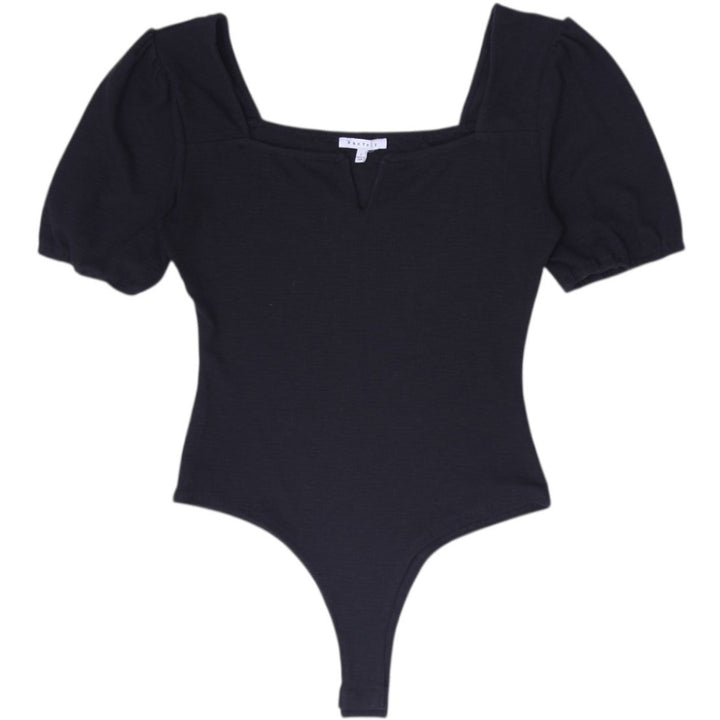 Y2K Ladies Baevley Ribbed Puff Sleeve Bodysuit Size S
