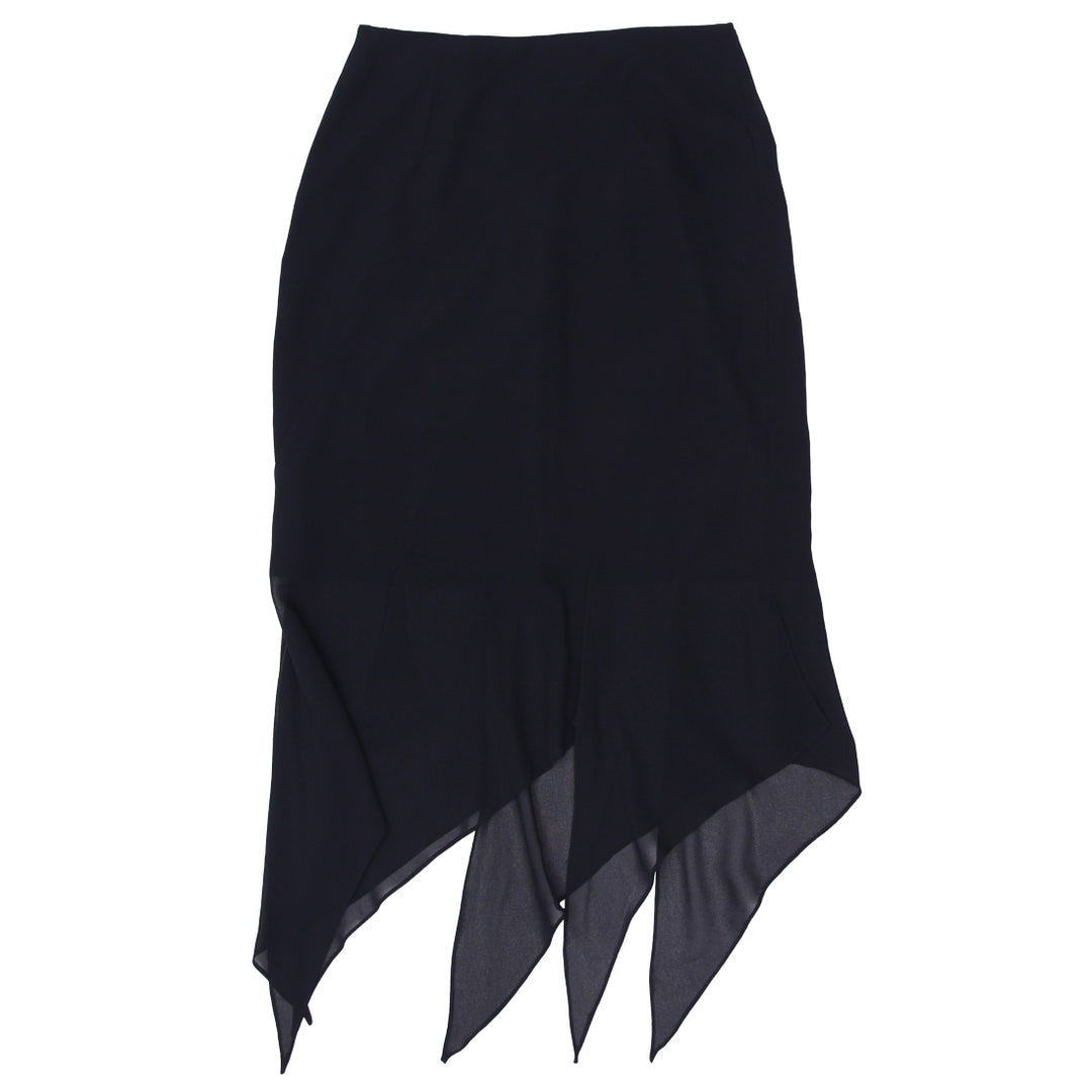 Y2K Black Asymmetrical Maxi Skirt - Fashion Rerun Vintage Migration_Skirt