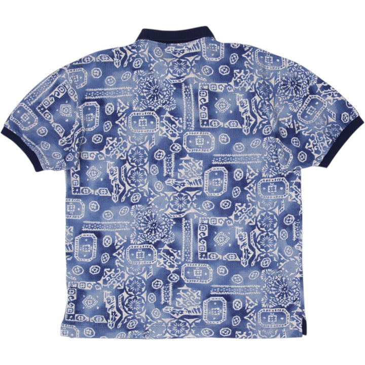 Mens Nautica Polo Blue Patterned Short Sleeve Shirt Size XXL