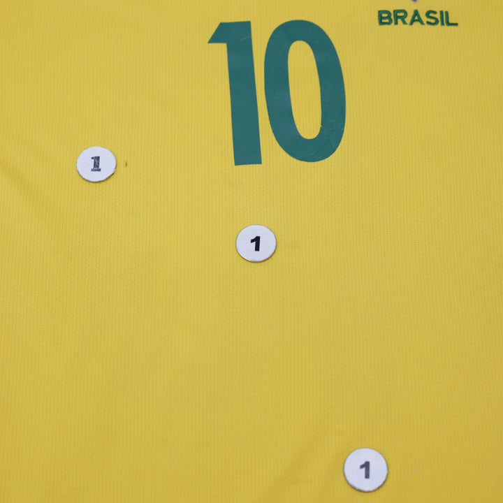 Mens 2010 Nike Brazil Home Football Jersey #10 Size L