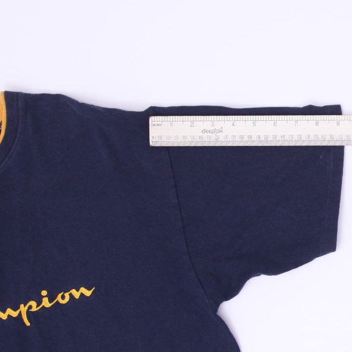 Vintage Champion Embroidered Logo Cotton T-Shirt Size L