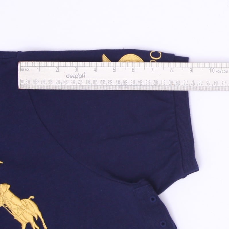 Mens Polo Ralph Lauren Big Pony Crest Sash Polo T-Shirt Navy Blue Size XL