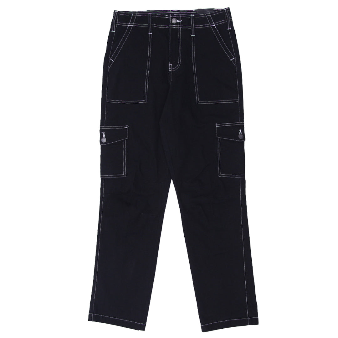 Dickies Black Cargo Pants With White Stitching Riverbend Cargo