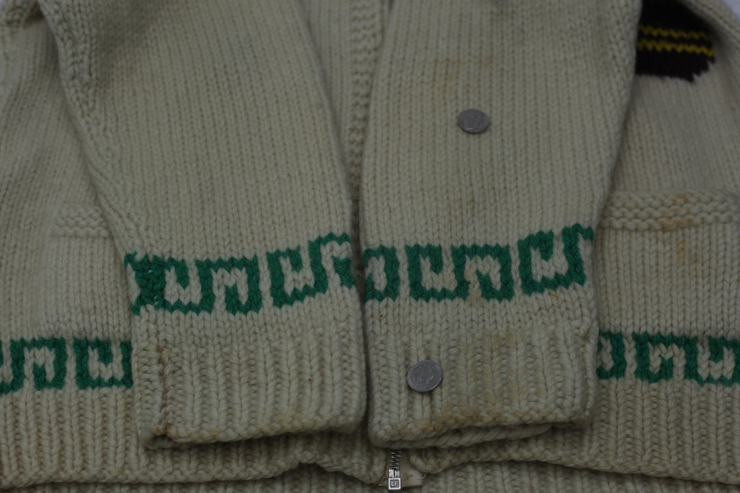 Vintage 1960s Shawl Collar Curling Sweater