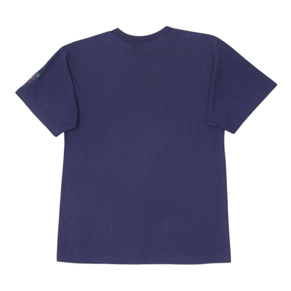 Vintage Humeur Design Stef Mosino T-Shirt Navy Blue Graphic Cartoon Print | Migration_T-Shirts - Side View | Fashion Rerun