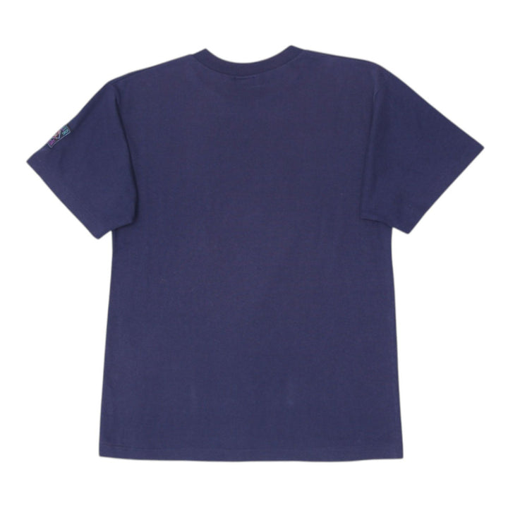Vintage Humeur Design Stef Mosino T-Shirt Navy Blue Graphic Cartoon Print | Migration_T-Shirts - Side View | Fashion Rerun