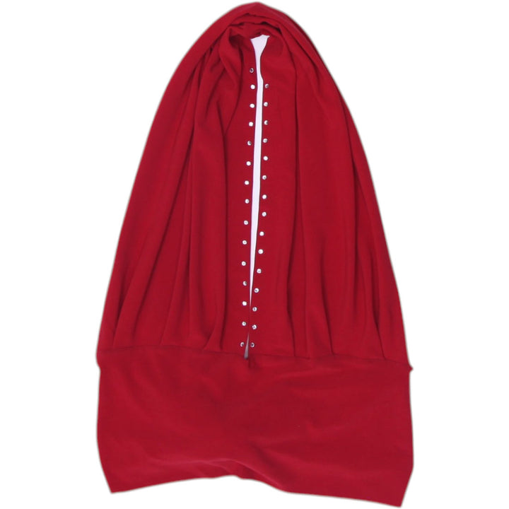 Y2K Ladies Cheryl Creations Red Ruched Halter Top with Stud Detail