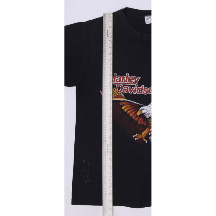 Vintage Harley Davidson T-Shirt Black Graphic Biker Eagle Made In USA Single Stitch | Migration_T-Shirts - Vi | Fashion Rerun