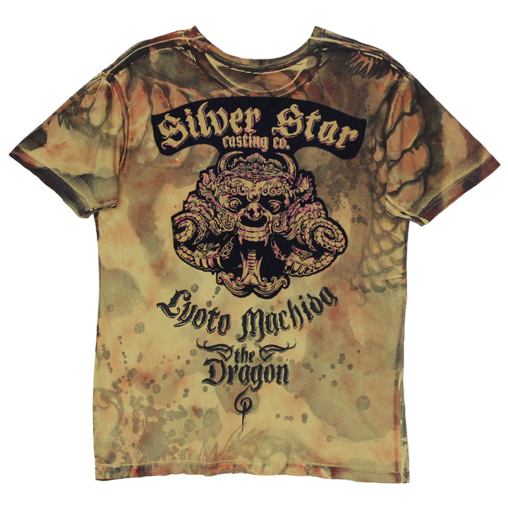 Men’s Y2K Silver Star all-over print T-shirt with vintage early 2000s graphic design