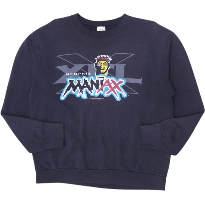 Vintage Delta Memphis Maniax Sweatshirt Black Graphic Logo Pullover XL | Migration_Sweatshirt | Fashion Rerun
