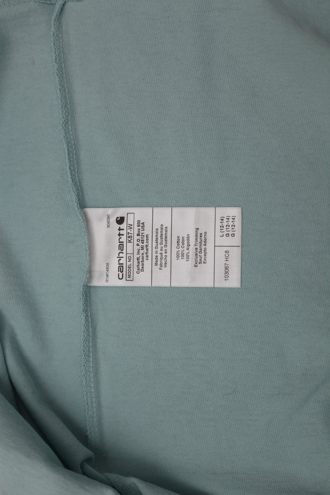 Ladies Carhartt K87 Loose Fit Pocket T-Shirt Size L (12-14)