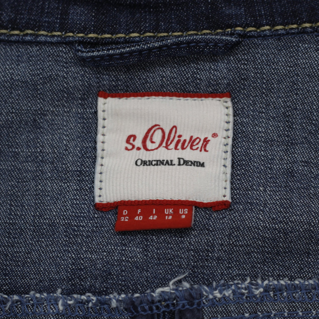 Y2K Ladies S.Oliver Dark Wash Stretch Denim Jacket Size EU 38 US 8
