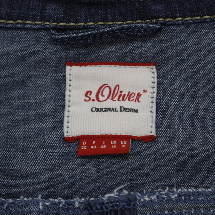 Y2K Ladies S.Oliver Dark Wash Stretch Denim Jacket Size EU 38 US 8