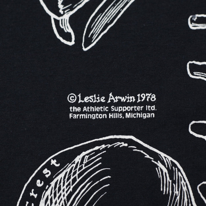 Vintage Leslie Arwin 1978 Anatomical Skeleton T-Shirt XL Made In USA Single Stitch | Migration_T-Shirts - Det | Fashion Rerun