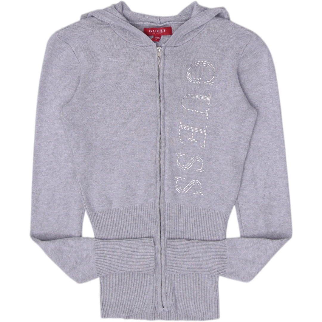 Y2K Ladies Guess Full Zip Sparkle Hoodie Size XS
