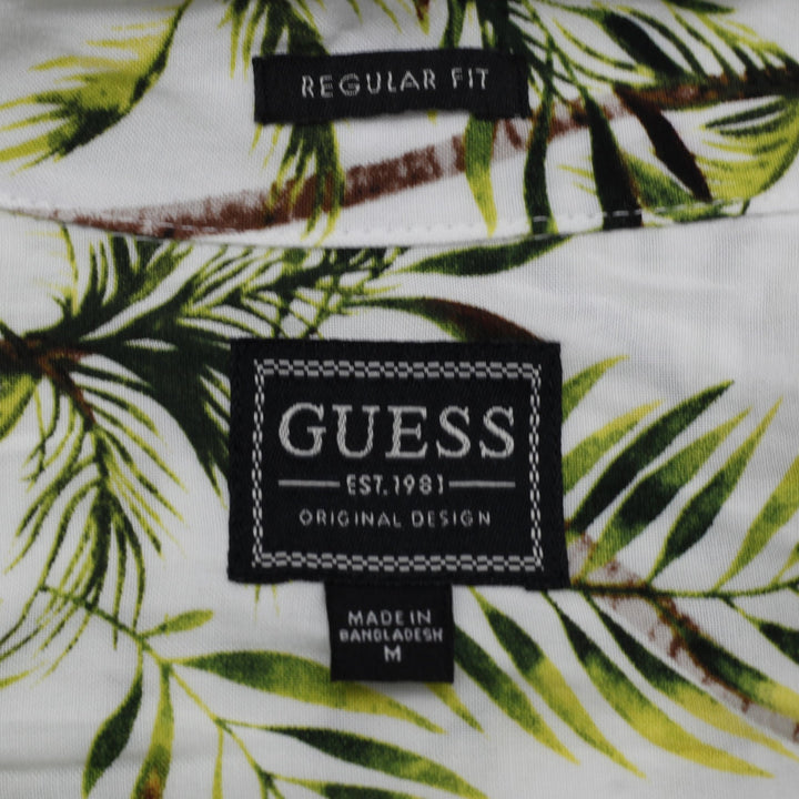 Mens Guess Regular Fit Palm Tree Print Resort Shirt Size M