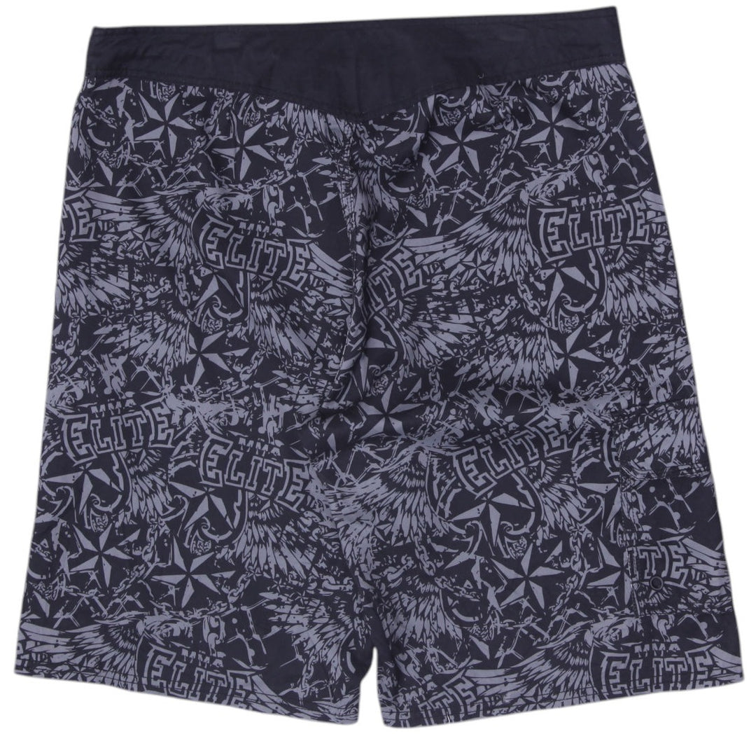 Y2K Mens MMA Elite All-Over Print Skull Board Shorts Size L