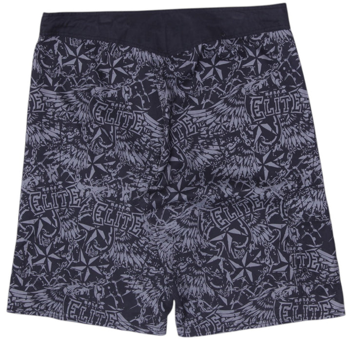 Y2K Mens MMA Elite All-Over Print Skull Board Shorts Size L