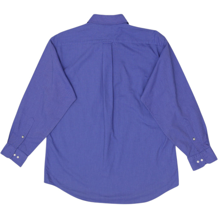Mens Tommy Hilfiger Shirt Blue Embroidered Cotton Long Sleeve