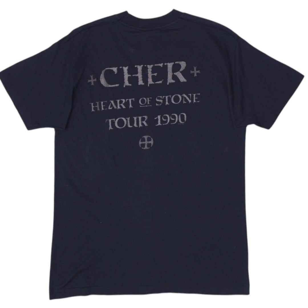 Vintage 1990 Cher Heart of Stone Concert Tour Band T-Shirt Size XL | Migration_T-Shirts - Side View | Fashion Rerun