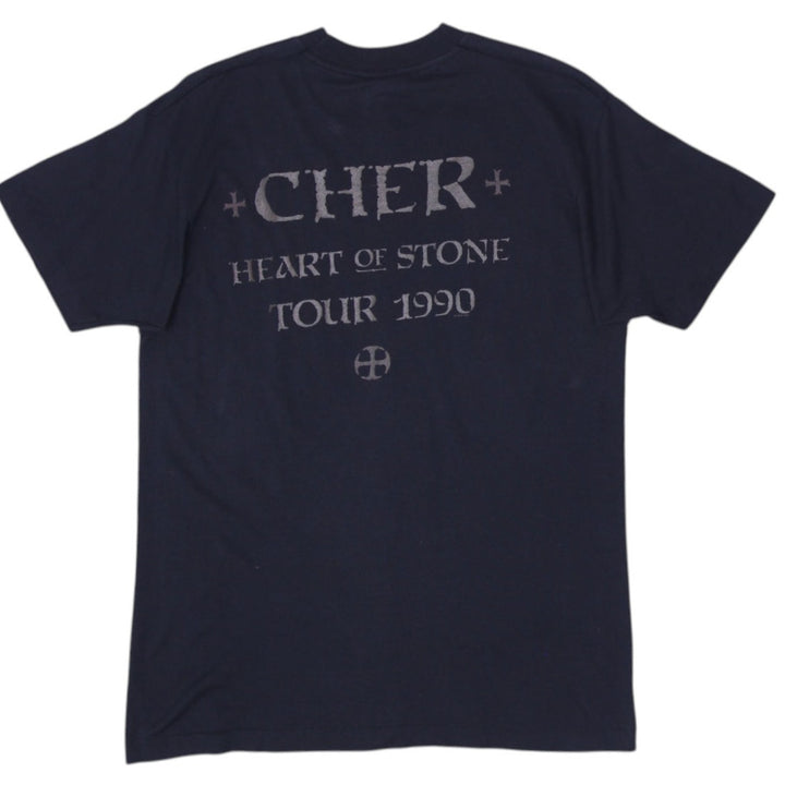 Vintage 1990 Cher Heart of Stone Concert Tour Band T-Shirt Size XL | Migration_T-Shirts - Side View | Fashion Rerun