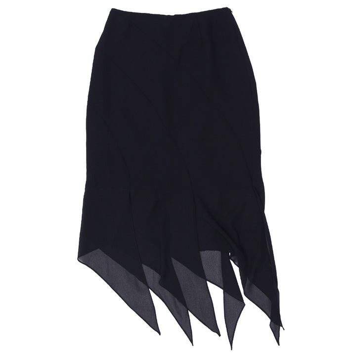 Y2K Black Asymmetrical Maxi Skirt - Fashion Rerun Vintage Migration_Skirt