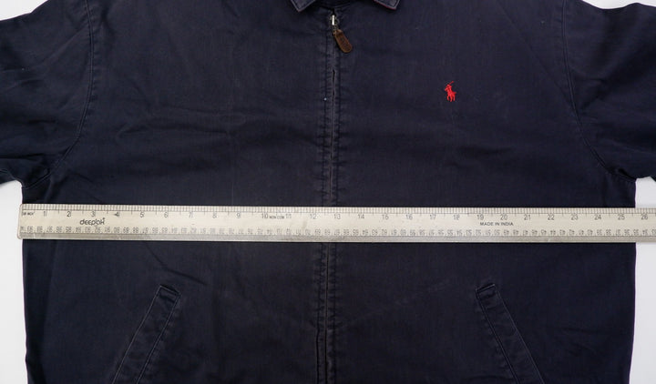Vintage Mens Polo Ralph Lauren Jacket Navy Full Zip Harrington