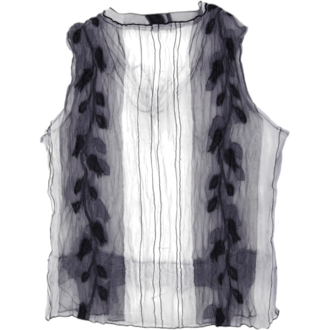Y2K Ladies Jaipur Sheer Devore Crinkle Tank Top Size XL