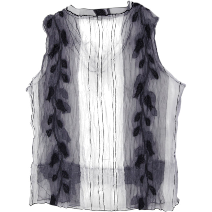 Y2K Ladies Jaipur Sheer Devore Crinkle Tank Top Size XL