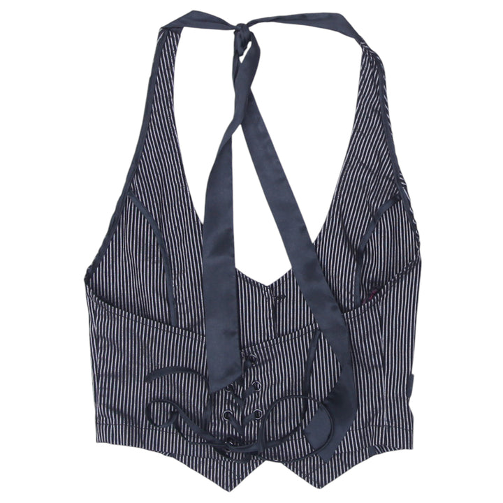 Y2K Halter Stripe Crop Top - Fashion Rerun Vintage Migration_Tops