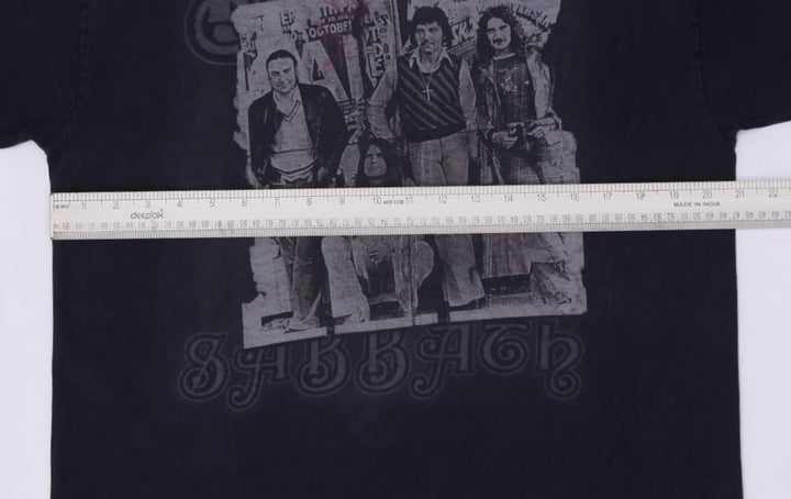 Vintage Mens Black Sabbath T-Shirt Black Graphic Rock Band