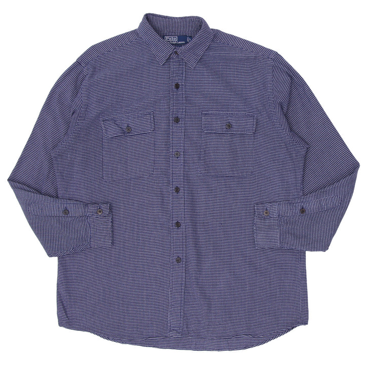 Mens Polo Ralph Lauren White Field Long Sleeve Shirt - Fashion Rerun Vintage Migration_Shirt