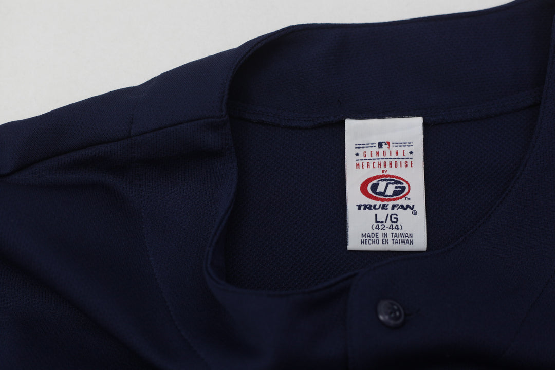 Mens Boston Red Sox Jersey Blue Red Spell Out Sewn Embroidered