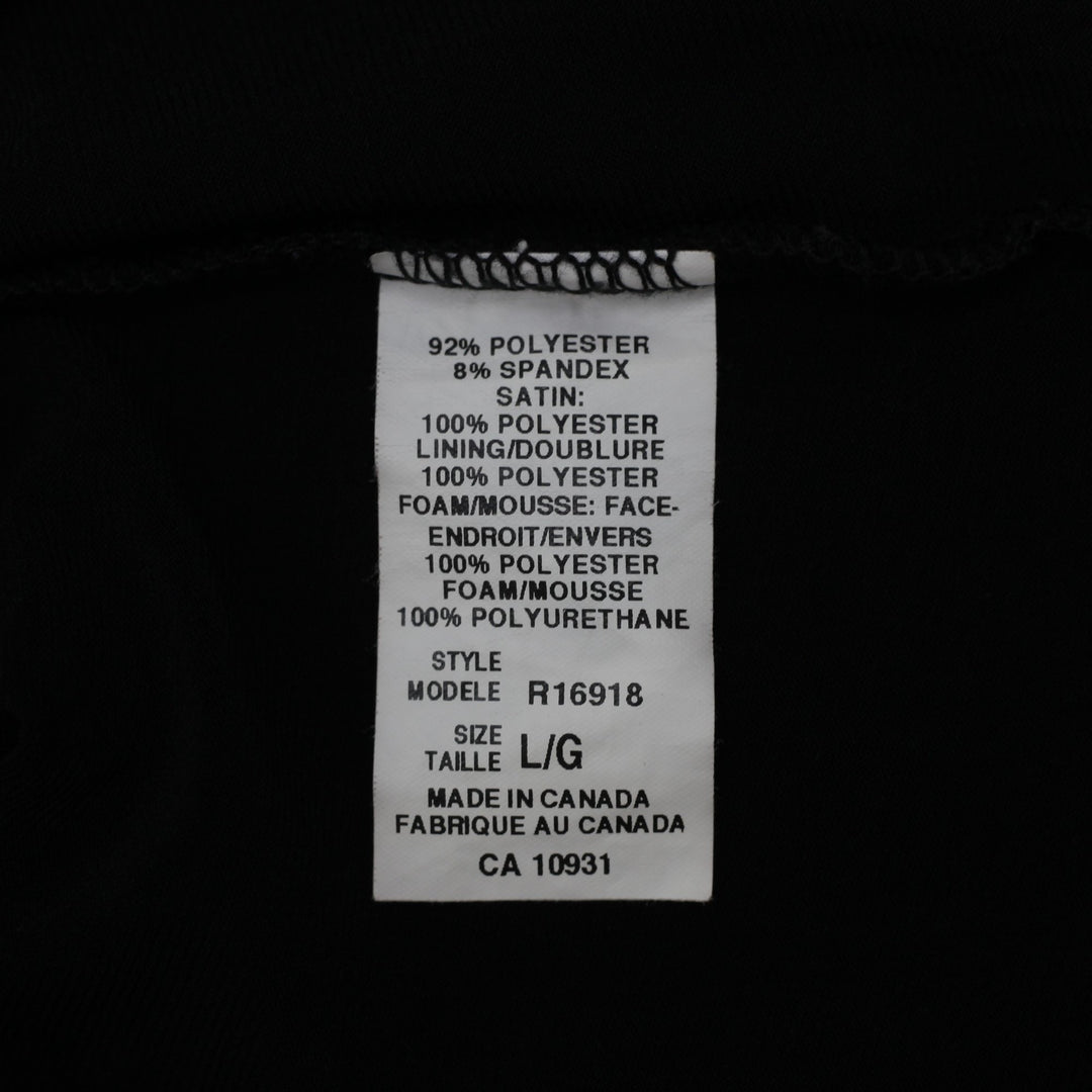 Y2K Ladies Laura Canada Black V-Neck Cami Tank Top Satin Trim Empire Waist Large