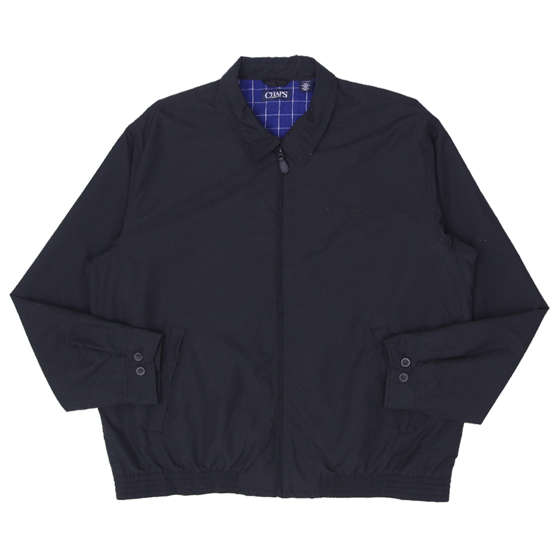 Shop Mens Chaps Plaid Lined Harrington Jacket Navy | Fashion Rerun
