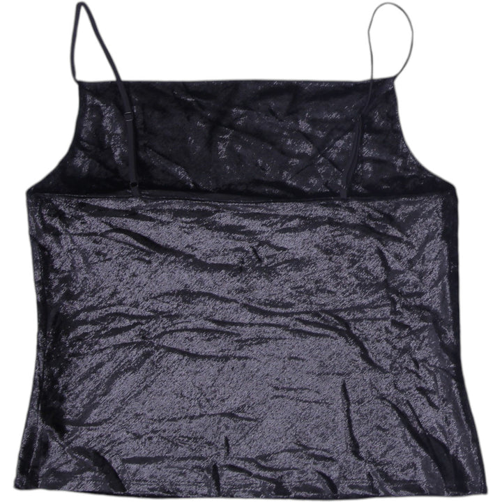 Y2K Ladies WAYF Metallic Shimmer Cami Top Cowl Neck Spaghetti Strap Tank Size M