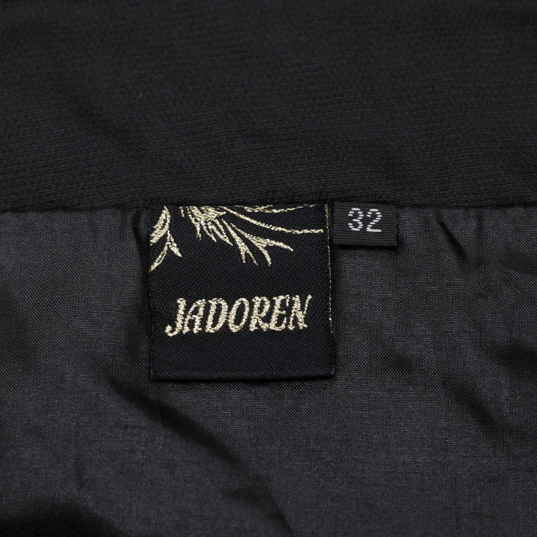 Y2K Ladies Jadoren Whimsigoth Black Maxi Skirt Red Floral Embroidery Size 32 / S