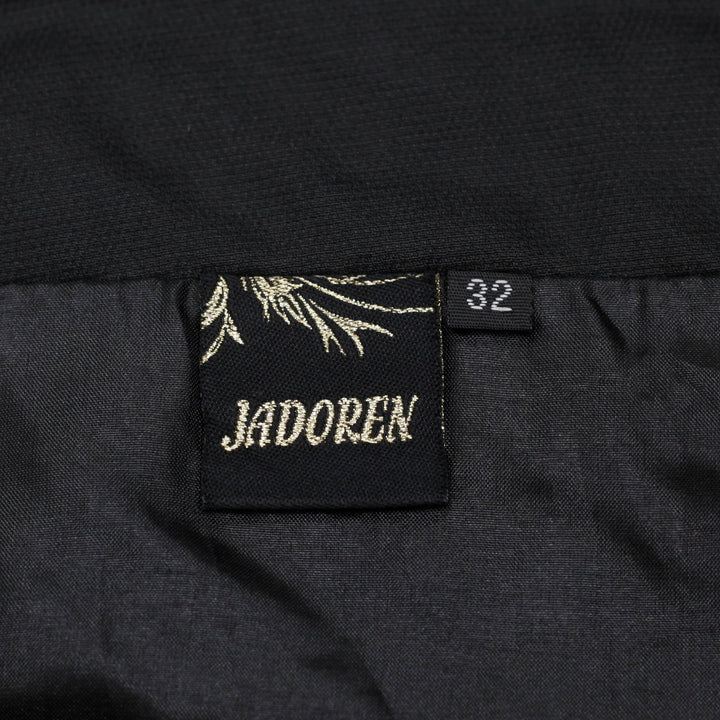Y2K Ladies Jadoren Whimsigoth Black Maxi Skirt Red Floral Embroidery Size 32 / S