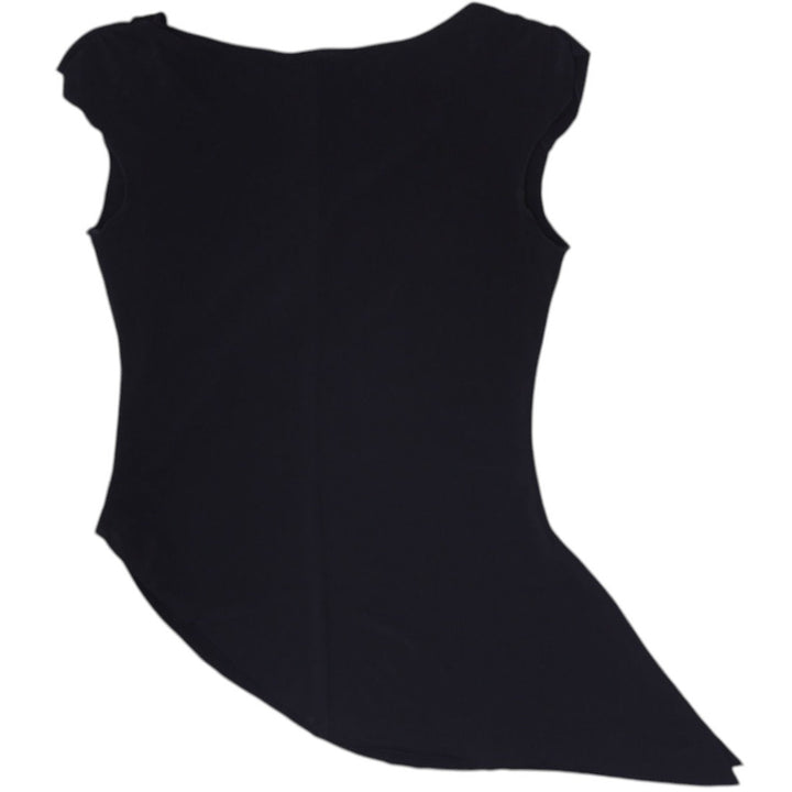 Y2K Ladies Suzy Shier Black Asymmetric Cap Sleeve Top