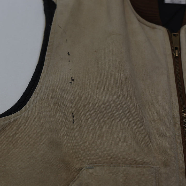 Vintage Carhartt V01 BRN Quilt Lined Work Slightly Distressed Vest | Migration_Vests - Detail View | Fashion Rerun
