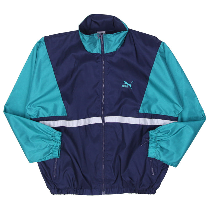 Vintage Embroidered Puma Logo Zipper Jacket