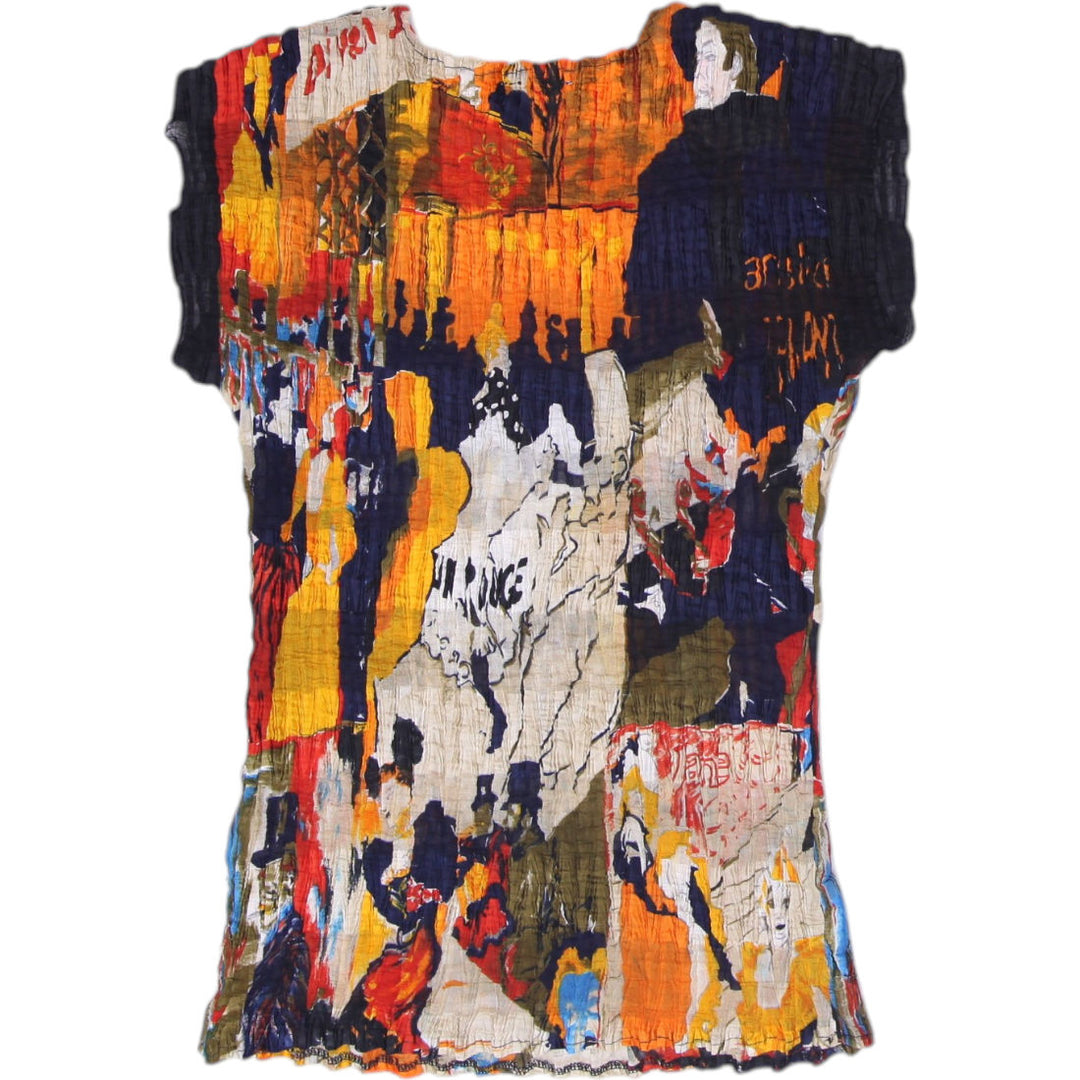 Y2K Ladies Jolie Mine Multicolor Abstract Patchwork Graphic Grunge Top